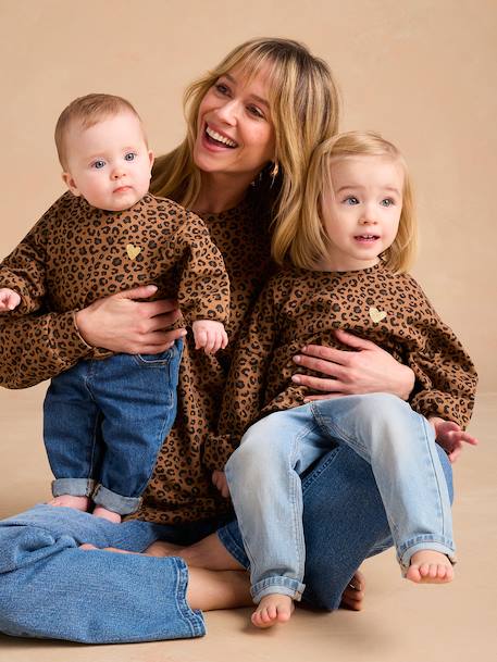 Leopard Print Sweatshirt For Women, Capsule Collection For Mothers & Daughters ENVIE DE FRAISE beige - vertbaudet enfant 