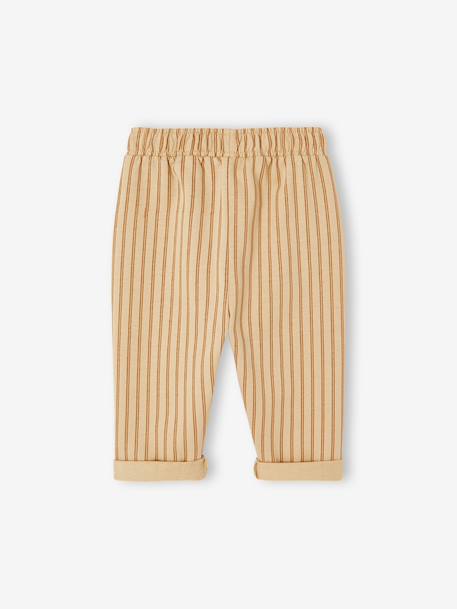 Printed Fleece Trousers for Babies cappuccino+emerald green+sage green - vertbaudet enfant 