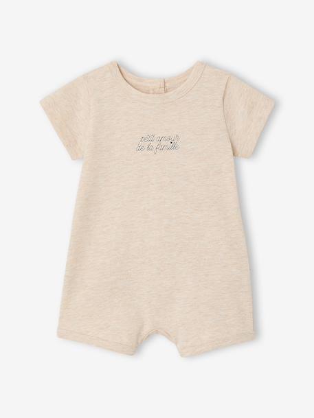 Newborn set of 2 playsuits in organic cotton marl beige - vertbaudet enfant 