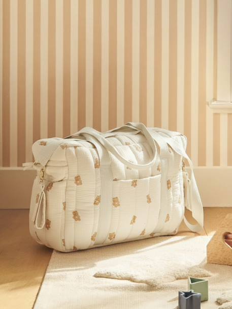 24-hour bag MAMA TEDDY ecru+white - vertbaudet enfant 