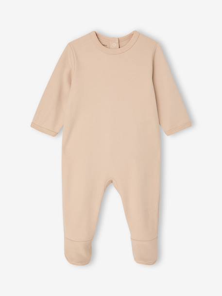 Pack of 3 Organic Cotton Sleepsuits for Babies beige+ecru+sage green - vertbaudet enfant 