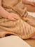 Bath cape + PETIT OURS wash mitt, with recycled cotton striped beige - vertbaudet enfant 