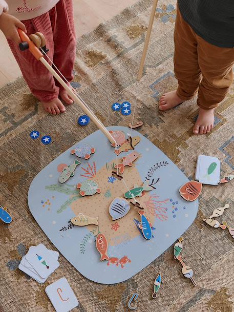 FSC® wooden fishing game blue - vertbaudet enfant 