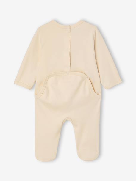 Pack of 3 Organic Cotton Sleepsuits for Babies beige+ecru+sage green - vertbaudet enfant 