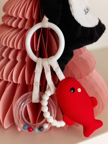 Doudou plat pingouin personnalisable et hochet BANQUISE blanc - vertbaudet enfant 
