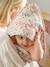 Cotton Muslin Bath Cape + Wash Mitt, FLORA printed white - vertbaudet enfant 