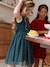 Robe Noël fille en velours et tulle brillant rouge+vert émeraude - vertbaudet enfant 