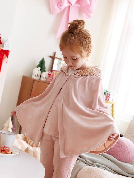 Pyjamas with Sequinned Cape for Girls rosy - vertbaudet enfant 