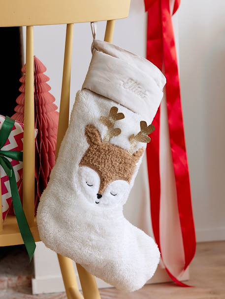 Reindeer Christmas sock golden beige - vertbaudet enfant 