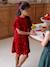 Girl's velvet and sequin dress red - vertbaudet enfant 