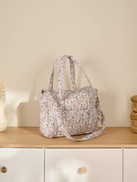 JOIOSA cotton muslin changing bag bronze+ecru+night blue+printed beige - vertbaudet enfant 