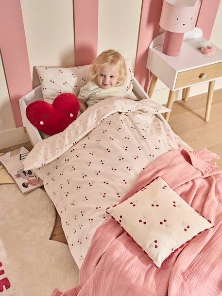 Plain Fitted Sheet for Baby BLUE MEDIUM SOLID+ecru+lichen+lilac+mustard+olive+pale pink+pearly grey+PINK MEDIUM SOLID - vertbaudet enfant 