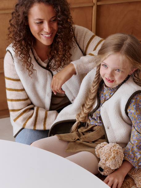 Reversible Waistcoat for Women, Family Capsule Collection ecru - vertbaudet enfant 