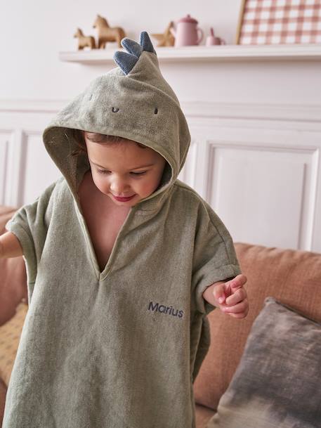 Bathing Poncho for Babies, Animal beige+ochre+olive+pale pink - vertbaudet enfant 