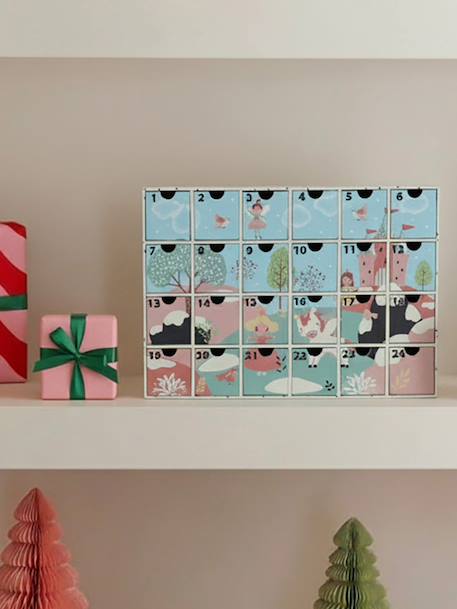 Advent Calendar with Toys in FSC® Wood blue+ecru+wood - vertbaudet enfant 