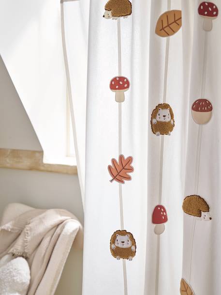 Light-Filtering Garland Curtain with Hedgehog Motif beige - vertbaudet enfant 