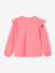 Ruffled Long Sleeve Top for Girls, BASICS ecru+rose - vertbaudet enfant 