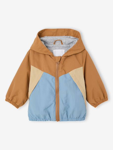 Windcheater Jacket for Baby Boys, by CYRILLUS aqua green+caramel - vertbaudet enfant 