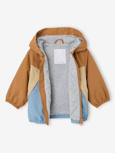 Windcheater Jacket for Baby Boys, by CYRILLUS aqua green+caramel - vertbaudet enfant 