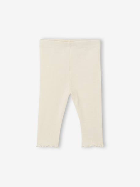 Ensemble bébé fille sweat à volant + legging écru+rose - vertbaudet enfant 