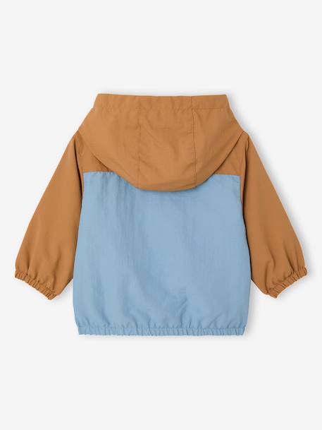 Windcheater Jacket for Baby Boys, by CYRILLUS aqua green+caramel - vertbaudet enfant 
