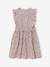 Robe fille en seersucker manches volantées blanc imprimé+carreaux rouge+vanille+vert sauge - vertbaudet enfant 