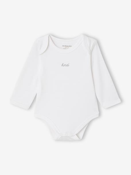 Pack of 7 Long-Sleeved Bodysuits for Babies set white - vertbaudet enfant 
