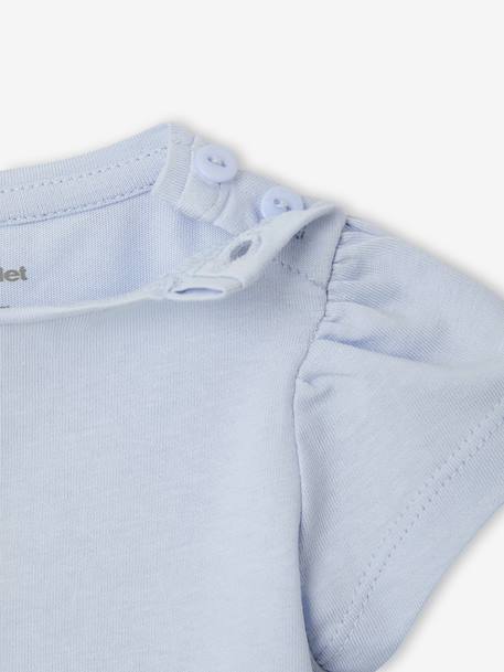 Fancy T-Shirt for Baby Girls light blue+rose - vertbaudet enfant 