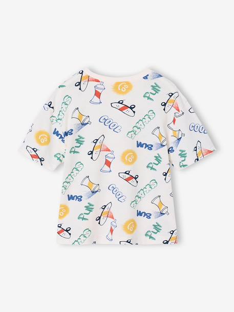 Short-Sleeved T-Shirt for Boys anthracite+ecru+white - vertbaudet enfant 