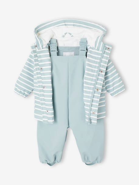 Rain coat and trousers set for baby boys grey blue - vertbaudet enfant 