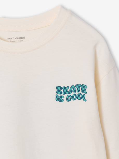 Boy's long-sleeved t-shirt ecru+slate blue - vertbaudet enfant 