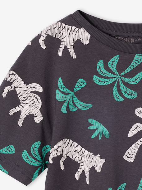 Short-Sleeved T-Shirt for Boys anthracite+ecru+white - vertbaudet enfant 