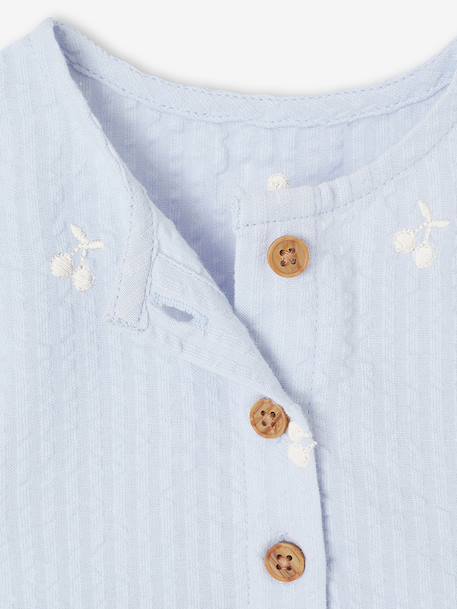 Baby girl's dress with embroidered details light blue - vertbaudet enfant 