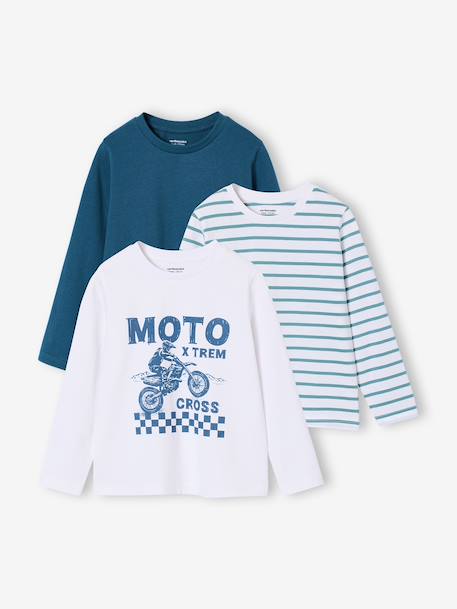 Pack of 3 T-Shirts for Boys caramel+white - vertbaudet enfant 
