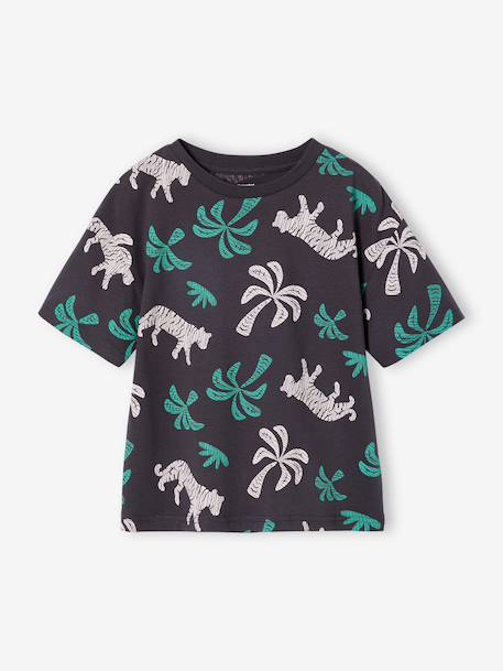 Short-Sleeved T-Shirt for Boys anthracite+ecru+white - vertbaudet enfant 