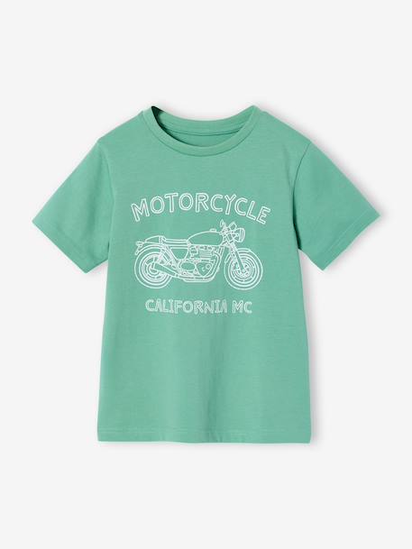 T-shirt garçon imprimé blanc chiné+bleu moyen+menthe+ocre+olive+terracotta+vert d'eau - vertbaudet enfant 