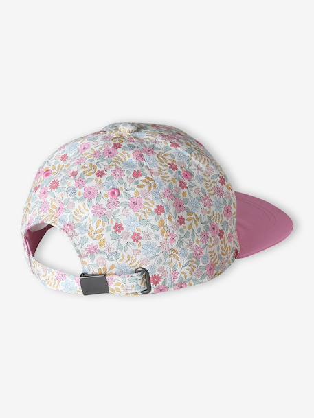 Floral Cap for Girls blue+peony pink+printed white - vertbaudet enfant 