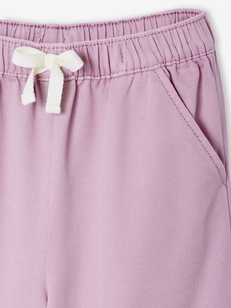 Wide-Leg, Lyocell Bermuda Shorts for Girls khaki+lilac - vertbaudet enfant 