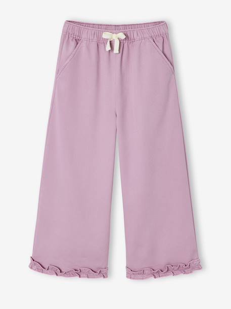 Wide-Leg, Lyocell Bermuda Shorts for Girls khaki+lilac - vertbaudet enfant 