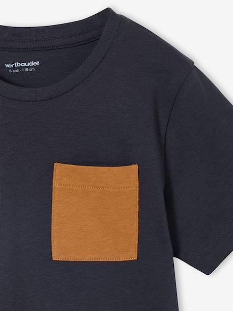 Pack of 3 short-sleeved t-shirts almond green+caramel+navy blue+petrol blue - vertbaudet enfant 