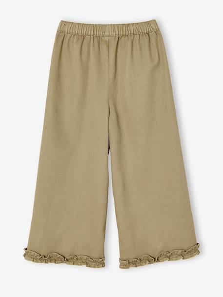 Wide-Leg, Lyocell Bermuda Shorts for Girls khaki+lilac - vertbaudet enfant 