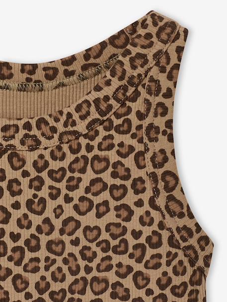 Ribbed Tank Top for Girls beige+ecru+sage green+striped blue+sweet pink - vertbaudet enfant 