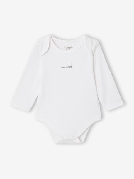 Pack of 7 Long-Sleeved Bodysuits for Babies set white - vertbaudet enfant 