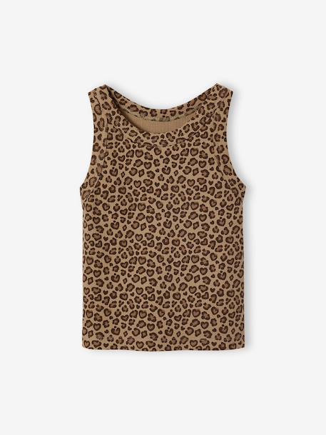 Ribbed Tank Top for Girls beige+ecru+sage green+striped blue+sweet pink - vertbaudet enfant 