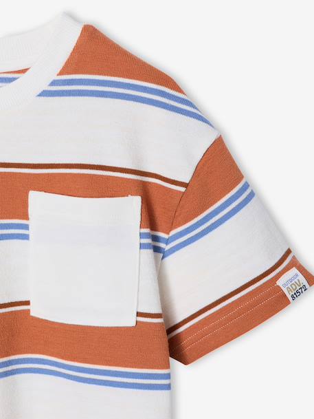 Striped T-Shirt for Boys printed orange - vertbaudet enfant 
