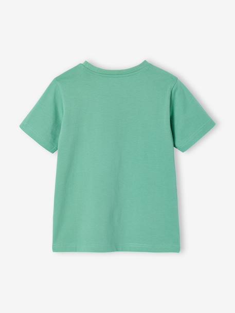 Printed boy's t-shirt aqua green+marl white+medium blue+mint green+ochre+olive+terracotta - vertbaudet enfant 