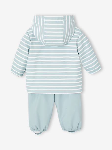 Rain coat and trousers set for baby boys grey blue - vertbaudet enfant 