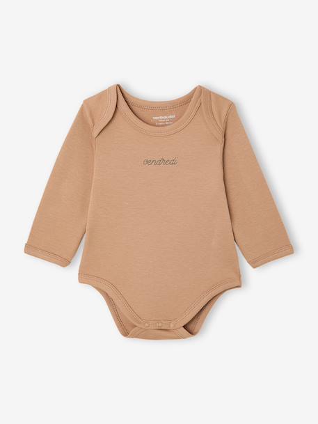 Pack of 7 Long-Sleeved Bodysuits for Babies set white - vertbaudet enfant 