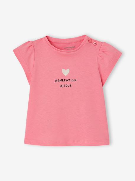 Fancy T-Shirt for Baby Girls light blue+rose - vertbaudet enfant 