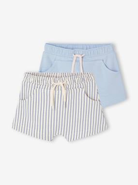 Pack of 2 Pairs of Fleece Bermuda Shorts for Baby Boys - vertbaudet enfant -Pack of 2 Pairs of Fleece Bermuda Shorts for Baby Boys